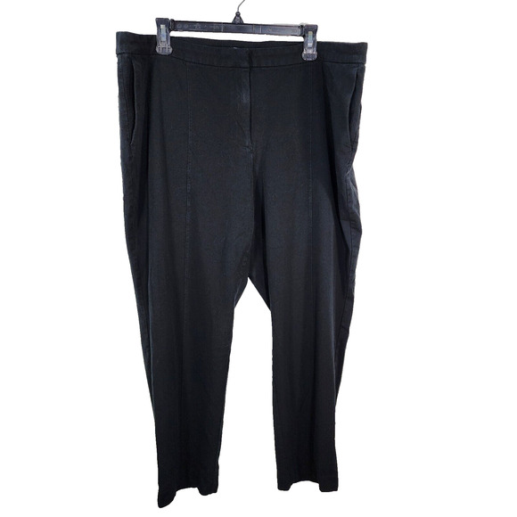 J Jill Women Dress Pants Size 22 Premium Bi-Stretch Trouser Black Mid Rise Ankle - Picture 1 of 10